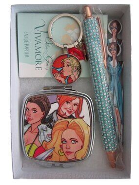 Comics Purse Set Mirror  File Tweezers Pen Keychain & Selena Vivamore Scent NEW